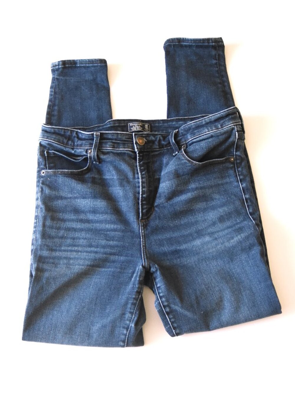 Abercrombie & Fitch High Rise Skinny Jeans 30/10R Dark Wash Stretch Denim